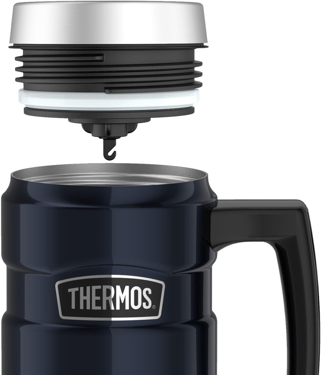 16 oz Vacuum-Insulated Travel Mug, Blue Y26795