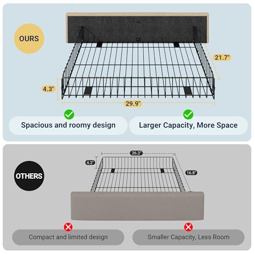 Upholstered Queen Platform Bed Frame with 4 Storage Drawers and Headboard G724955