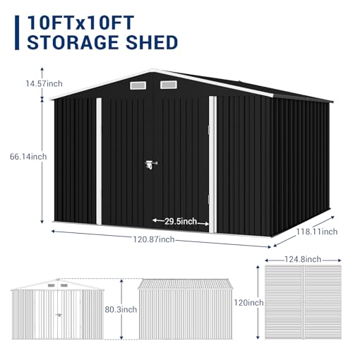 Outdoor Storage Shed 6 x 6 FT Resin Garden Shed with Lockable Door U891