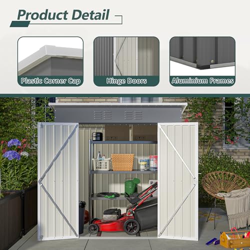 Outdoor Storage Shed, Heavy-Duty All-Weather Tool Shed with Lockable Doors C3585