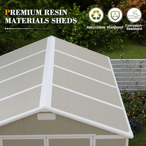 Outdoor Storage Shed 6 x 6 FT Resin Garden Shed with Lockable Door U891