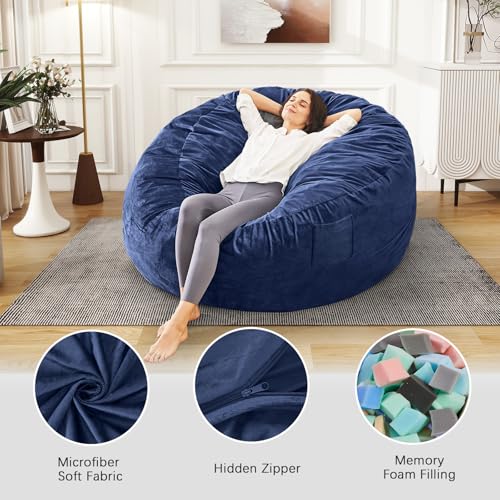 Giant Bean Bag Chair Convertible Bed with Microfiber Cover X2136
