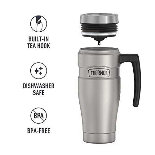 16 oz Vacuum-Insulated Travel Mug, Matte Stainless Steel S230