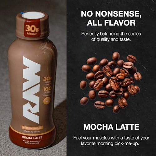Ready-to-Drink Protein Shake, Mocha Latte, Zero-Sugar & Gluten-Free, 12 Fl Oz W8052
