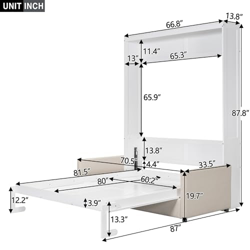 Queen Size Murphy Wall Bed with Cushion and Sofa R335677
