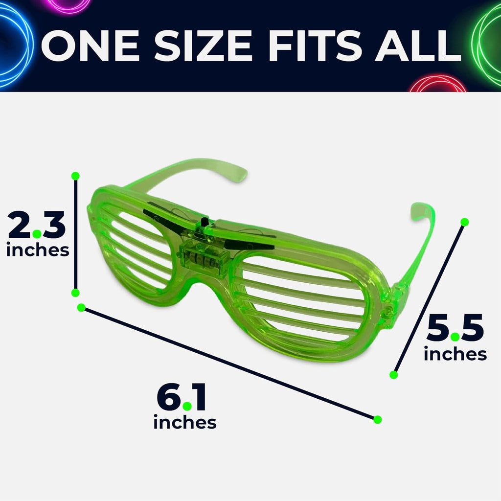 Neon LED Glow in the Dark Party Glasses, 25 Pieces Light Up Favors for Kids V238