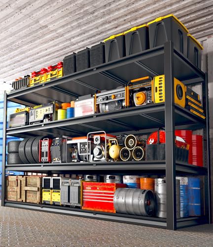 60" W Garage Shelving, 5-Tier Heavy Duty Metal Storage Shelves B8137