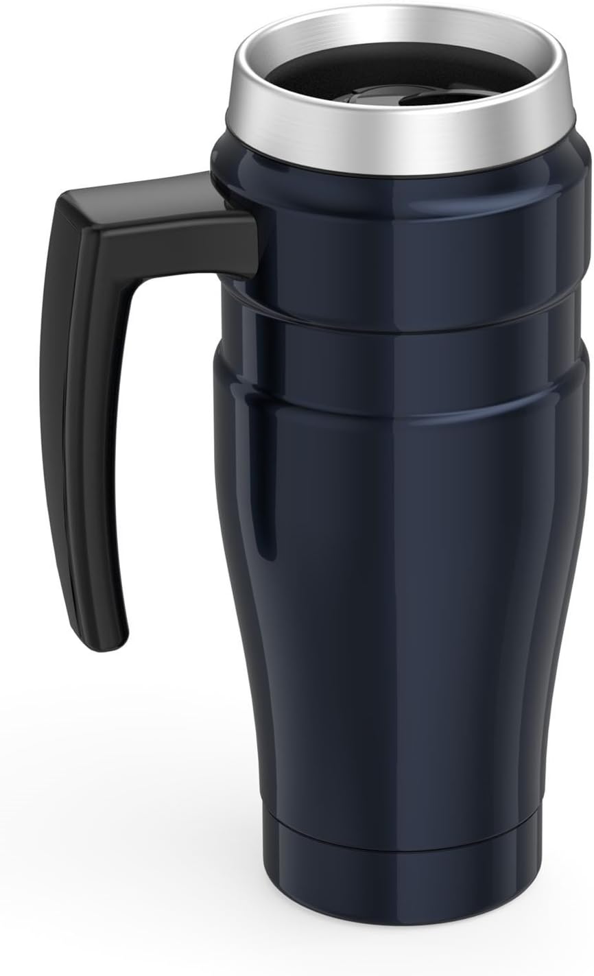 16 oz Vacuum-Insulated Travel Mug, Blue Y26795