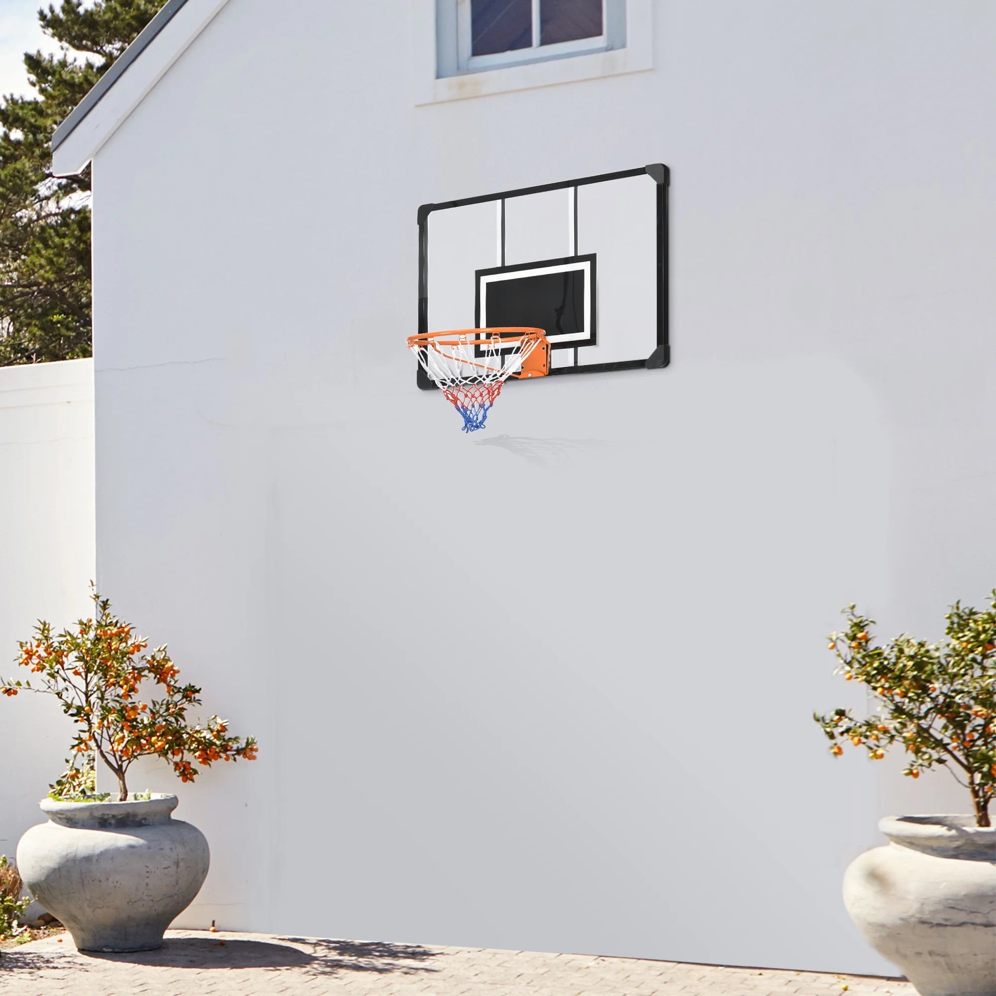 Wall Mounted Basketball Hoop with Shatter Proof Backboard W146