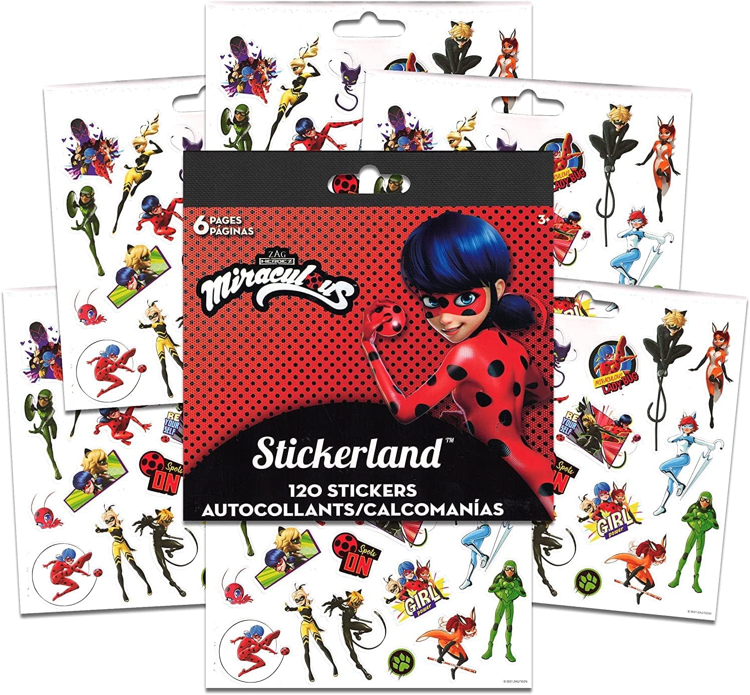 Miraculous Ladybug Backpack Set with 15" School Bag and Stickers U448