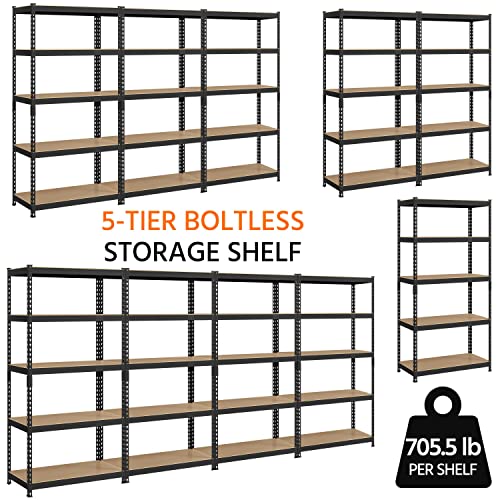 5-Tier Adjustable Metal Shelving Unit for Garage, Pantry, and Warehouse M7734