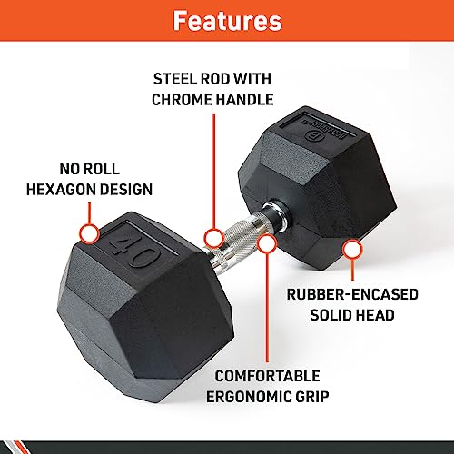 Rubber Hex Dumbbell Pair for Strength Training H678002