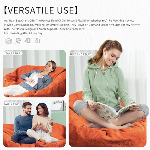 Bean Bag Chair for Adults 3FT, Soft Removable Cover, Light Gray X3039