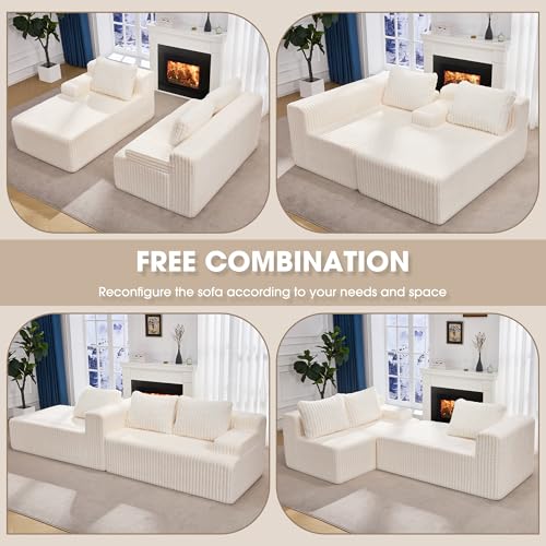 Modular L-Shape Sectional Sofa with Oversized Chaise A47792