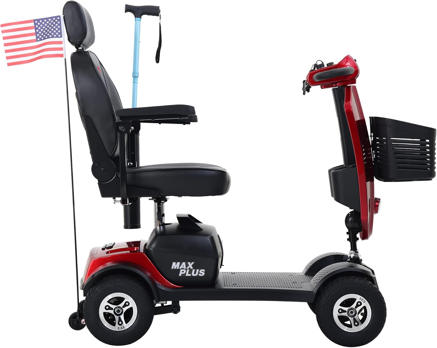4 Wheel Folding Mobility Scooter for Seniors, 300lbs Capacity, Long Range Battery, Red K6853