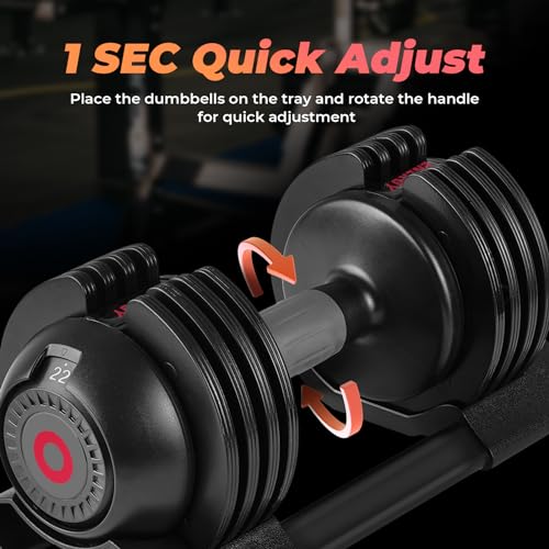 Adjustable Dumbbells, 5 Weight Options with Anti-Slip Metal Handle G826736
