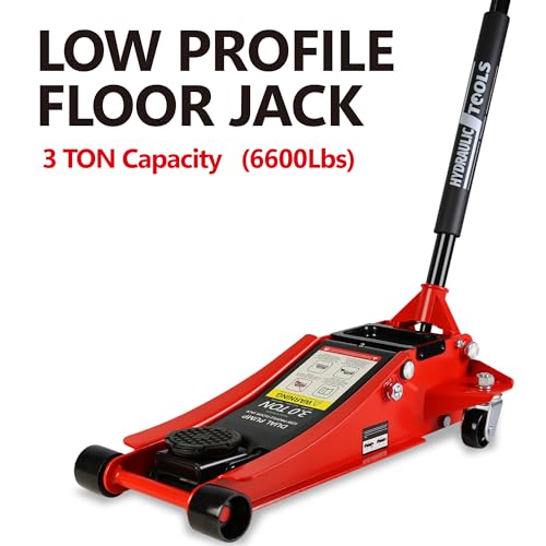 Heavy Duty Hydraulic Floor Jack, Low Profile Steel Racing Jack, 2 Ton Capacity, Blue H1350