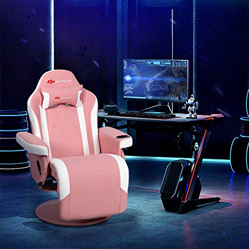 Massage Gaming Chair with Adjustable Backrest and Footrest G669073