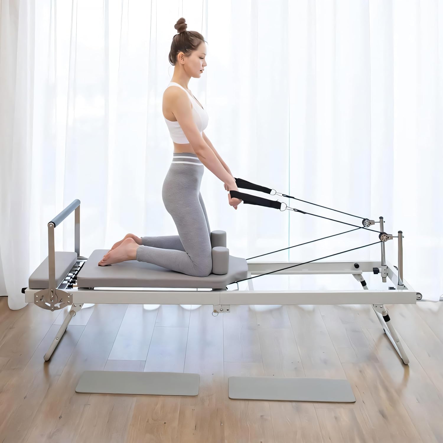 Foldable Pilates Reformer, Pilates Machine & Equipment for Home Use and Gym Workout, Suitable for Beginners and Intermediate Users