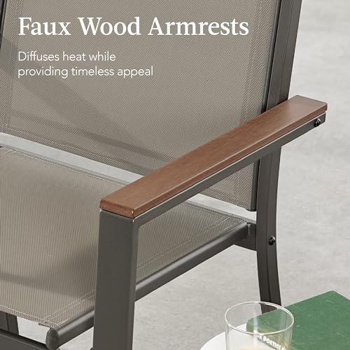 Outdoor Textilene Patio Conversation Set with Loveseat and Coffee Table V736