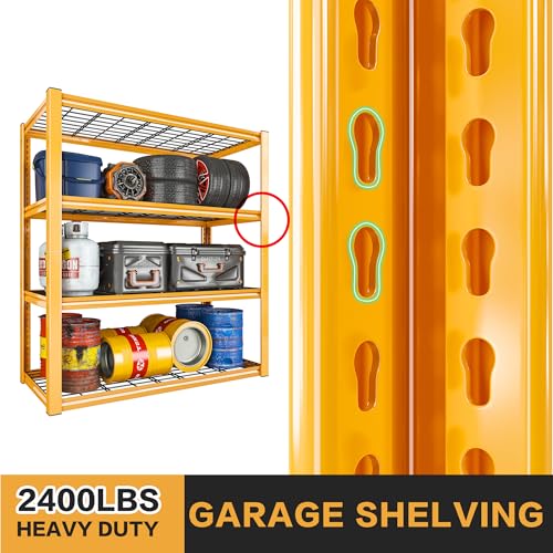 40" W Garage Shelving 2240 LBS Storage Shelves Adjustable Metal Heavy Duty 4 Tier R5651
