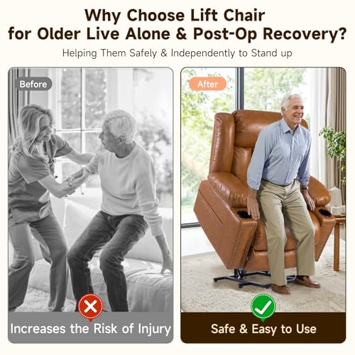 Power Lift Recliner Chair for Elderly with Heat and Massage, Adjustable Positions, Dark Brown P618617