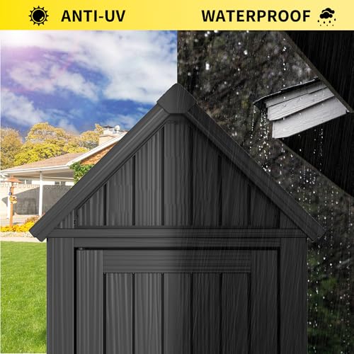 Outdoor Resin Storage Shed with Removable Shelves and Lock X97920