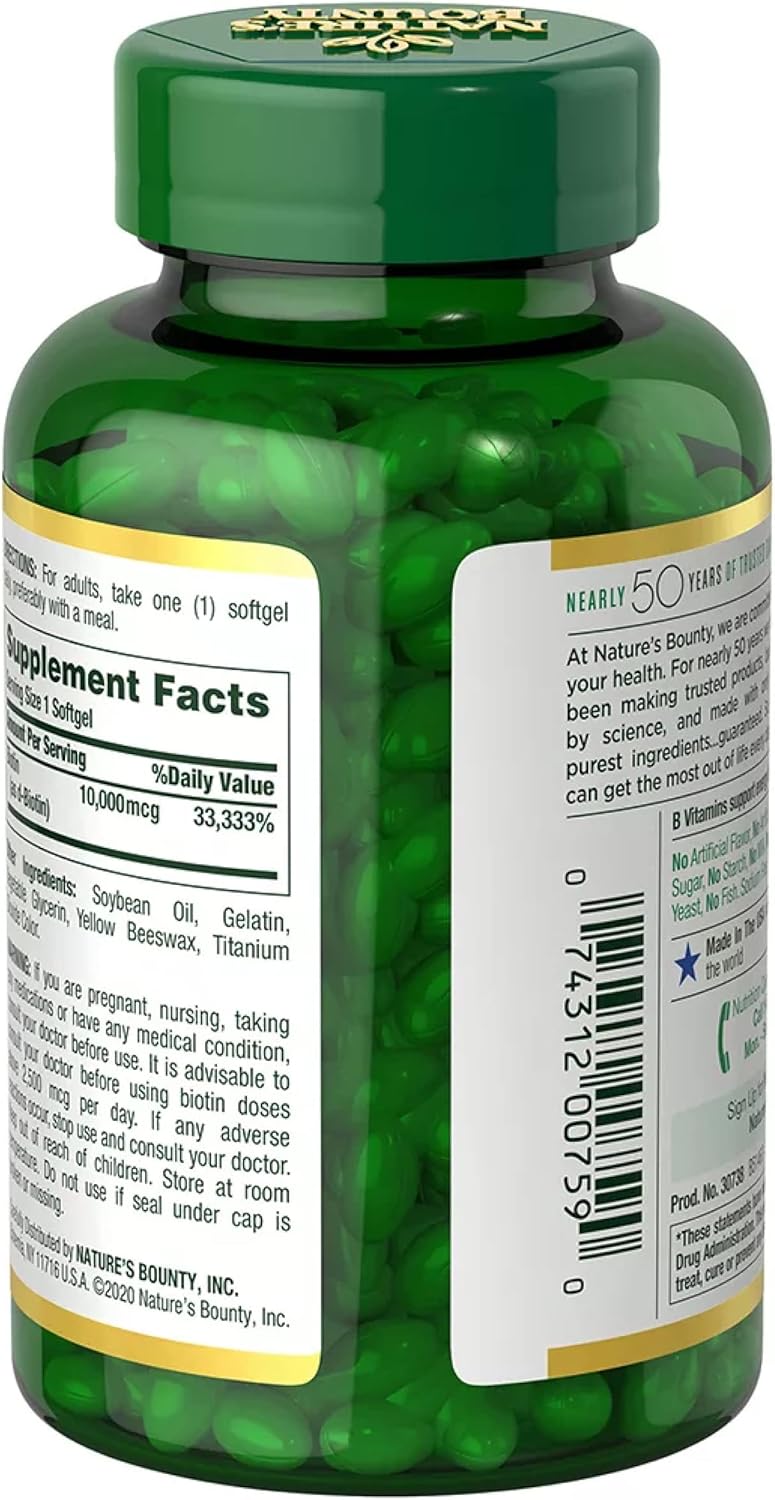 Biotin 10,000 mcg Rapid Release Softgels P874