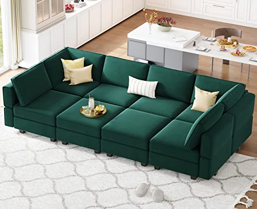 Modular Velvet Sectional Sofa with Chaise Lounge and Storage X4138
