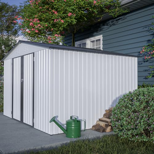 Outdoor Storage Shed, Heavy-Duty All-Weather Tool Shed with Lockable Doors C3585