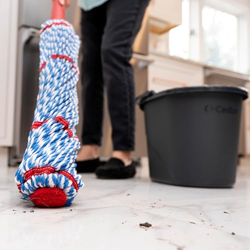 Microfiber Twist Mop with 2 Extra Refills, Hands-Free Wringing, 18-Inch Head, Safe on All Floors U710302