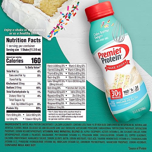 Café Latte Protein Shake, 30g Protein, 1g Sugar, 11.5 fl oz, 12 Pack W5537