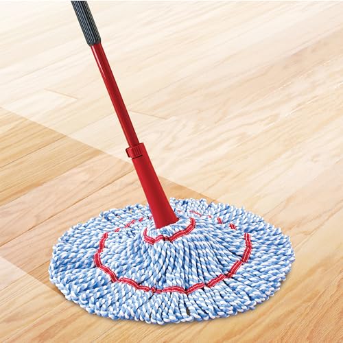 Microfiber Twist Mop with 2 Extra Refills, Hands-Free Wringing, 18-Inch Head, Safe on All Floors U710302