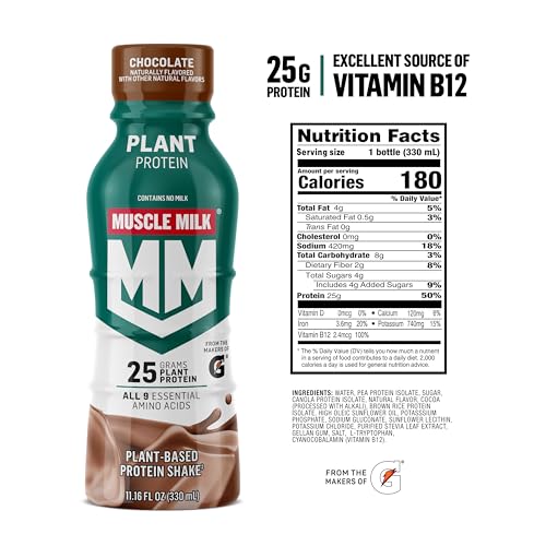 Plant Based Protein Shake, Vanilla Caramel, 11.16 Fl Oz (Pack of 12) Q159330