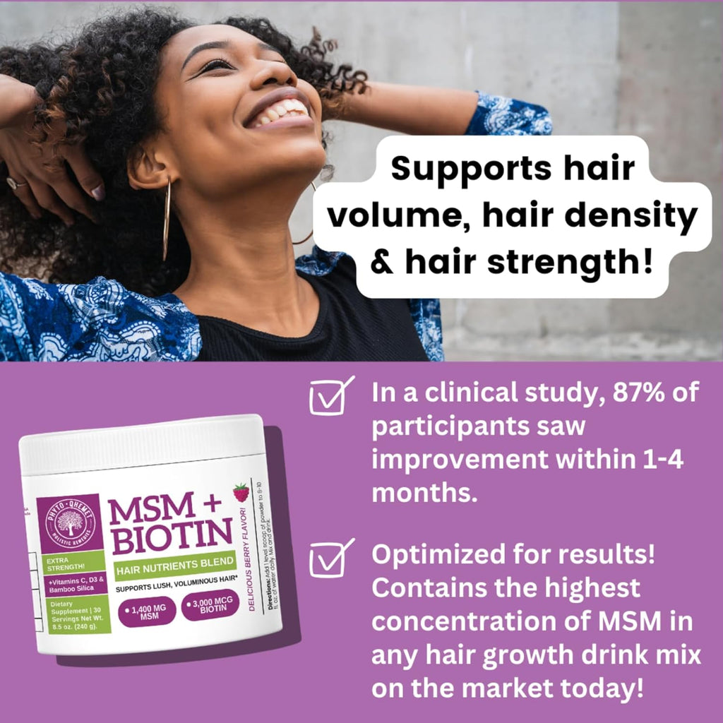 MSM + Biotin Hair Nutrient Blend Powder for Hair Volume and Health, 8.5 oz G5315