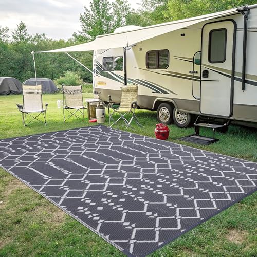 Waterproof Outdoor Rug 5x8 ft, Reversible Plastic Straw Patio Mat Z2613