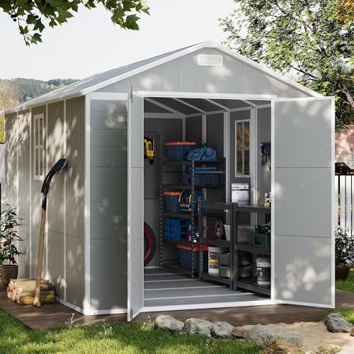 Outdoor Storage Shed 6 x 6 FT Resin Garden Shed with Lockable Door U891