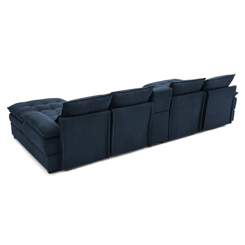 Modular Sectional Sofa with Ottoman, U-Shaped Lounge Couch H930
