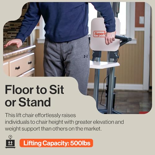 Electric Floor to Stand Lift - 500 Lbs Capacity, Standing Assistance, Portable, Adjustable Z146253