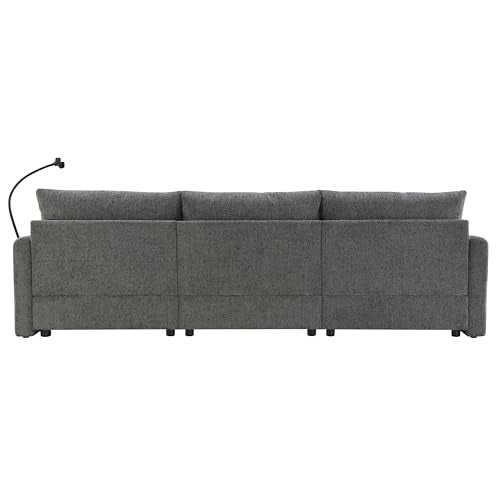Modular Sectional Sofa with Ottoman, U-Shaped Lounge Couch H930