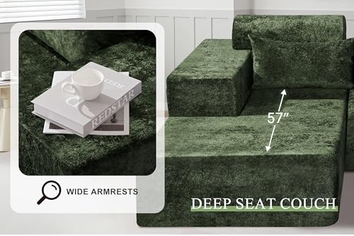 L-Shape Modular Sectional Sofa with Deep Seat, No Assembly Required C597556