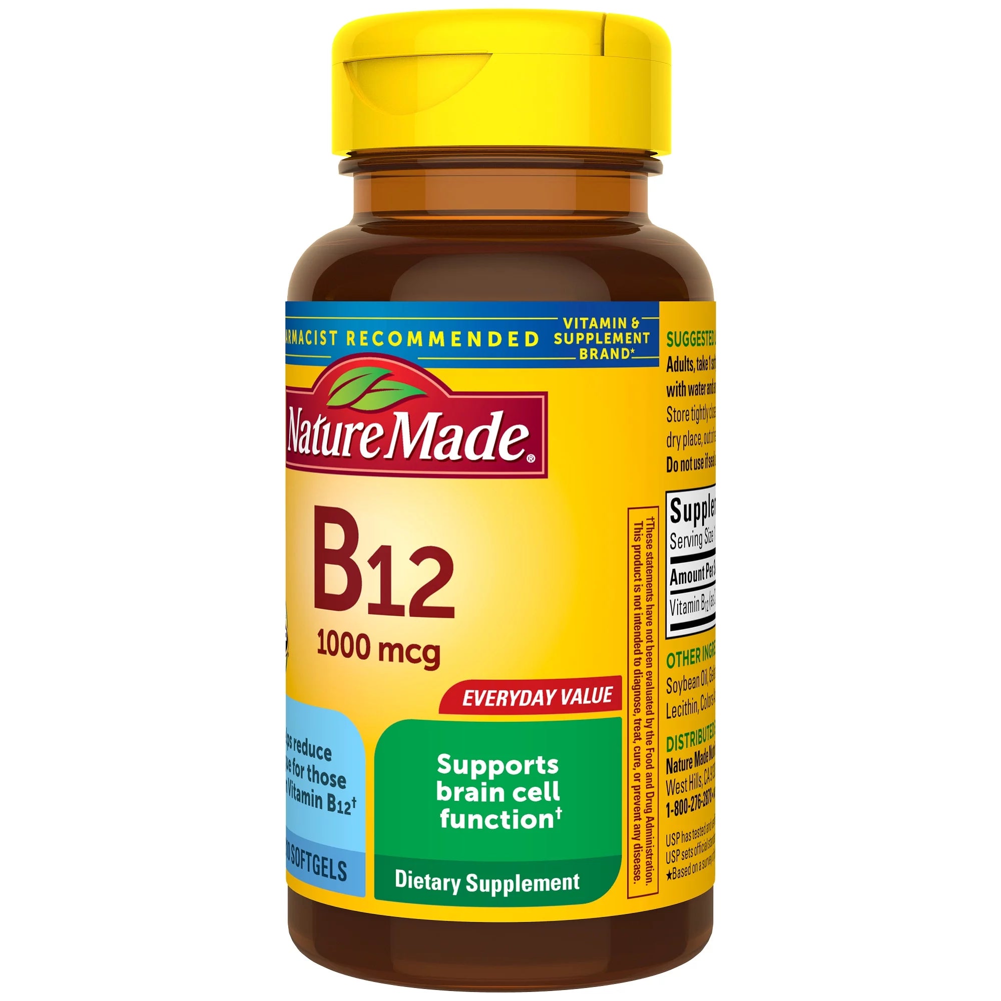 Vitamin B12 1000 mcg Softgels, Dietary Supplement, 310 Count L4012