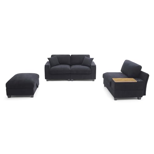 Modular Sectional Sofa with Ottoman, U-Shaped Lounge Couch H930
