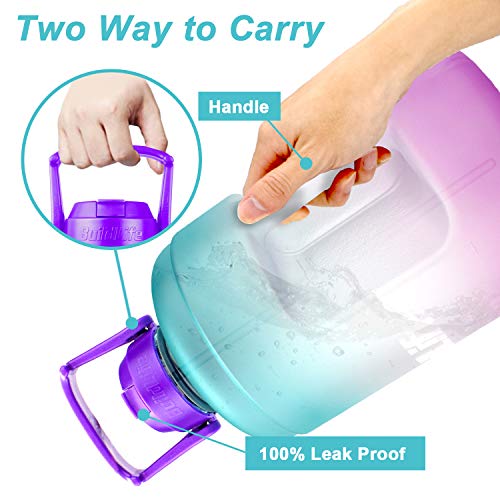 1 Gallon Water Bottle with Straw and Time Marker Leak-Proof BPA Free H475440