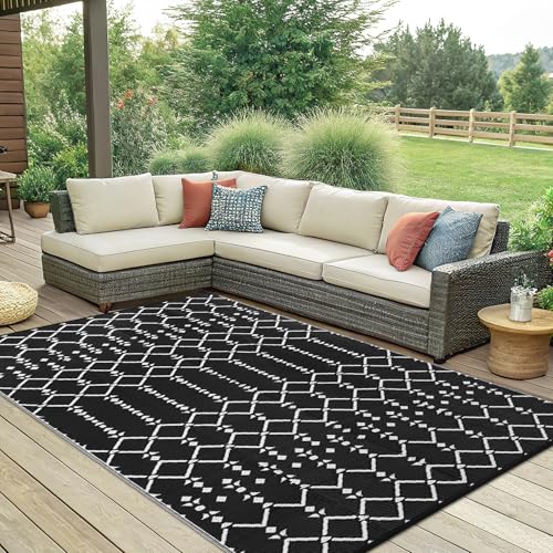 Waterproof Outdoor Rug 5x8 ft, Reversible Plastic Straw Patio Mat Z2613