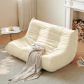 Bean Bag Chair for Adults, Suede & Microfiber Corner Lounge Sofa, 3-Seater, Beige F9802