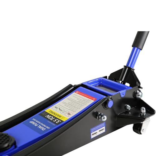 Heavy Duty Hydraulic Floor Jack, Low Profile Steel Racing Jack, 2 Ton Capacity, Blue H1350