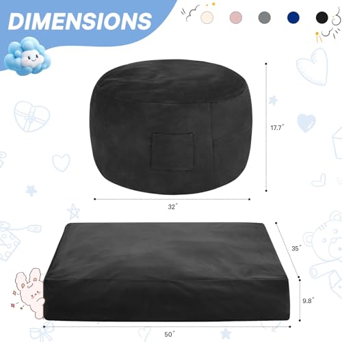 Giant Bean Bag Chair Convertible Bed with Microfiber Cover X2136