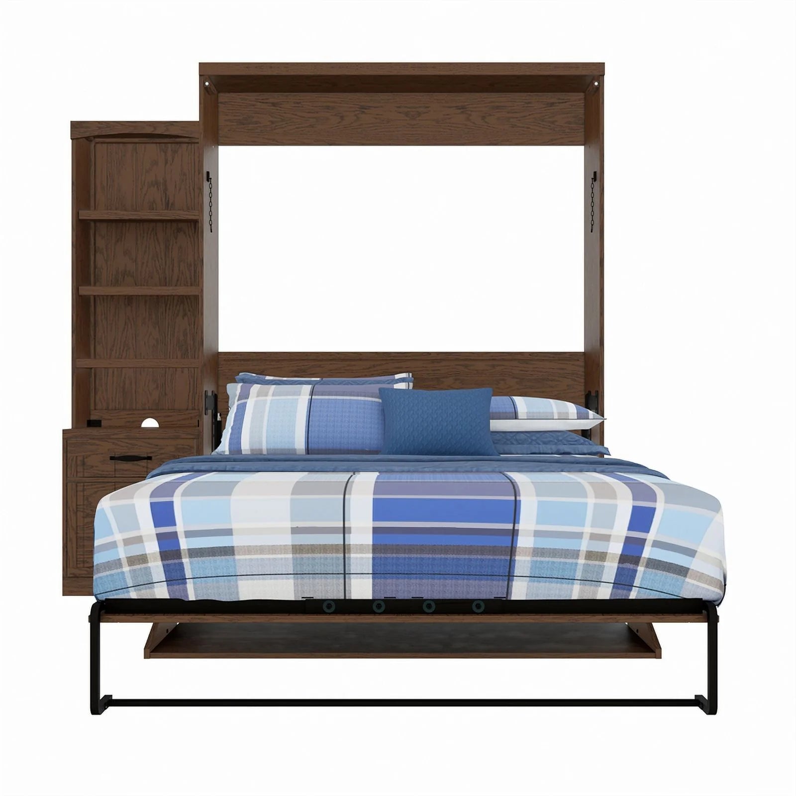 Queen Murphy Wall Bed with Desk and Shelf Storage N66383