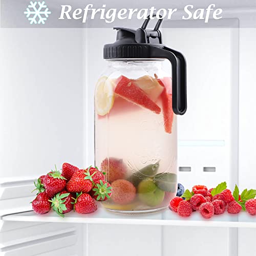 Glass Pitcher 64 oz with Airtight Pour Spout Lid A8613